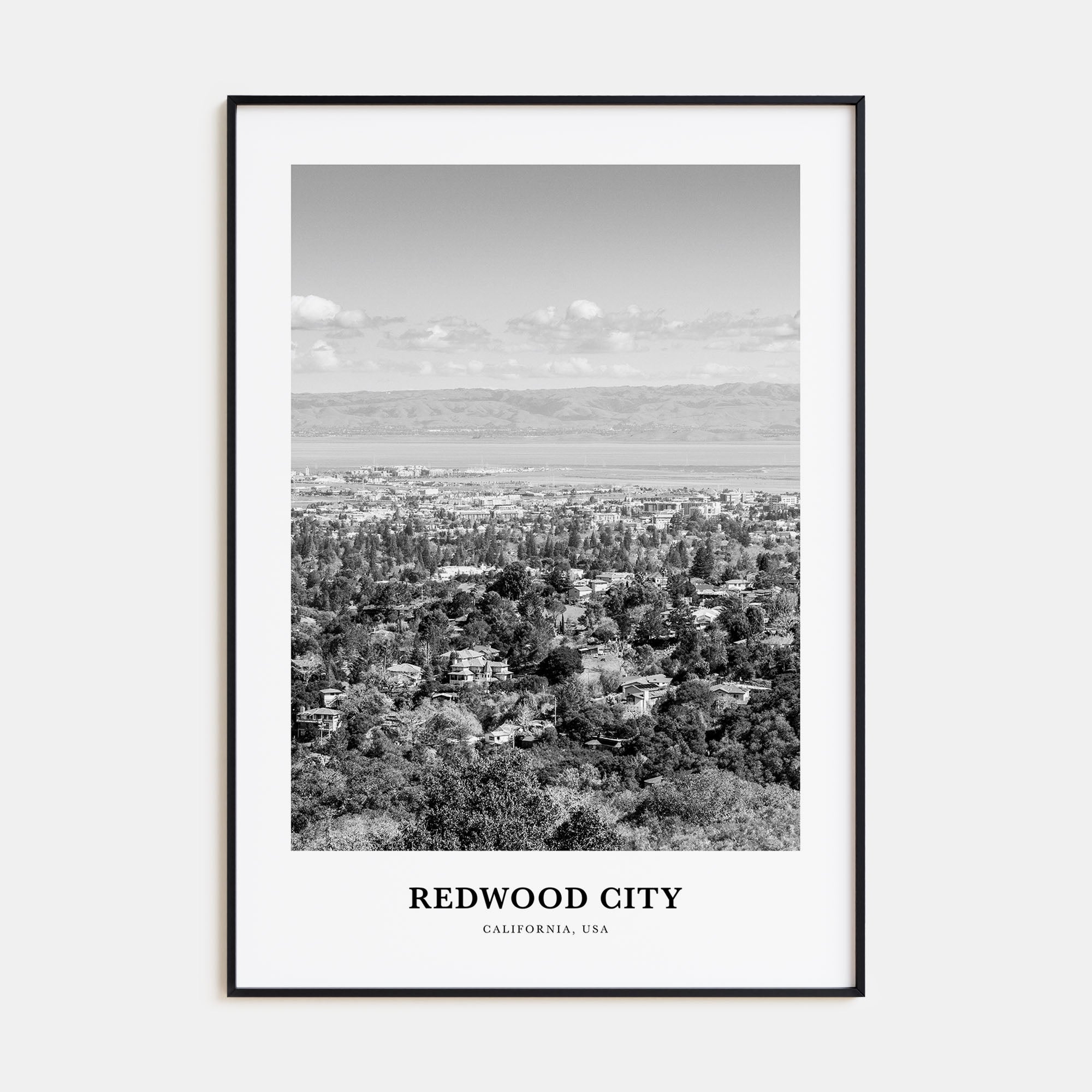 Redwood City Portrait B&W Poster