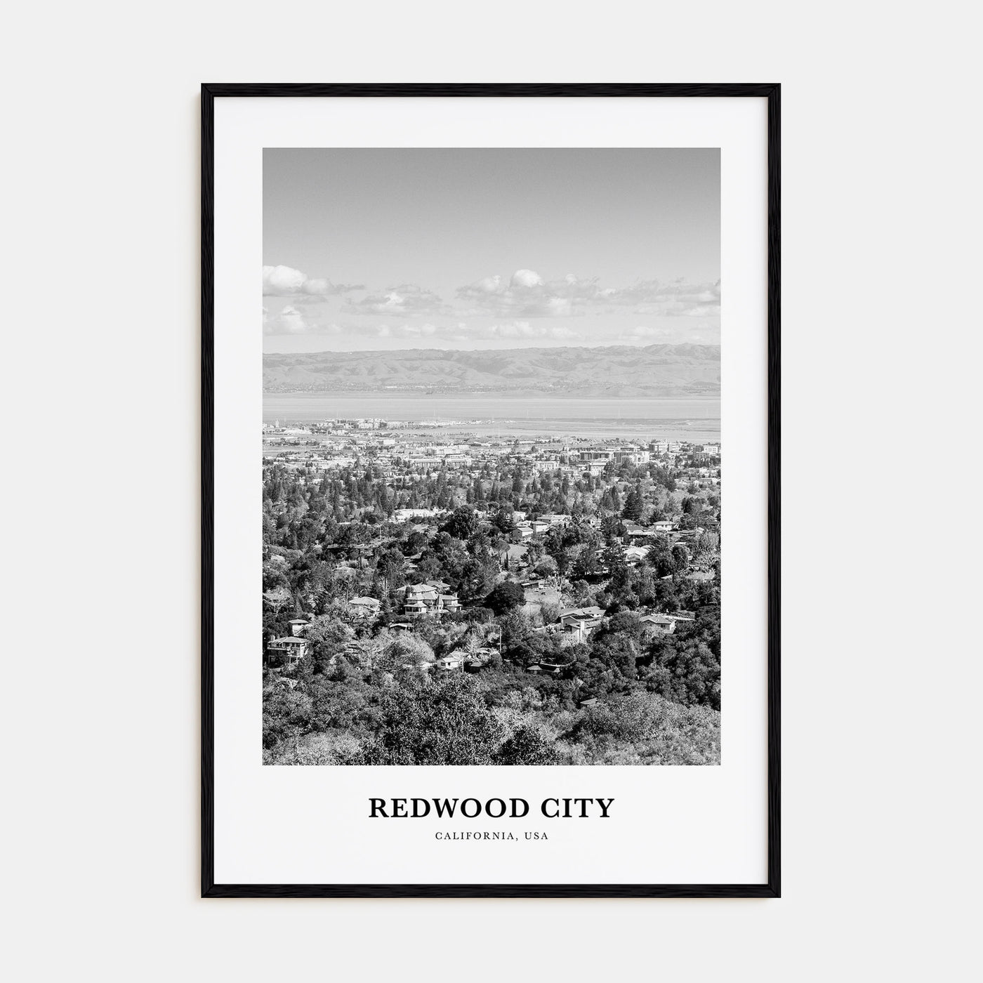 Redwood City Portrait B&W Poster