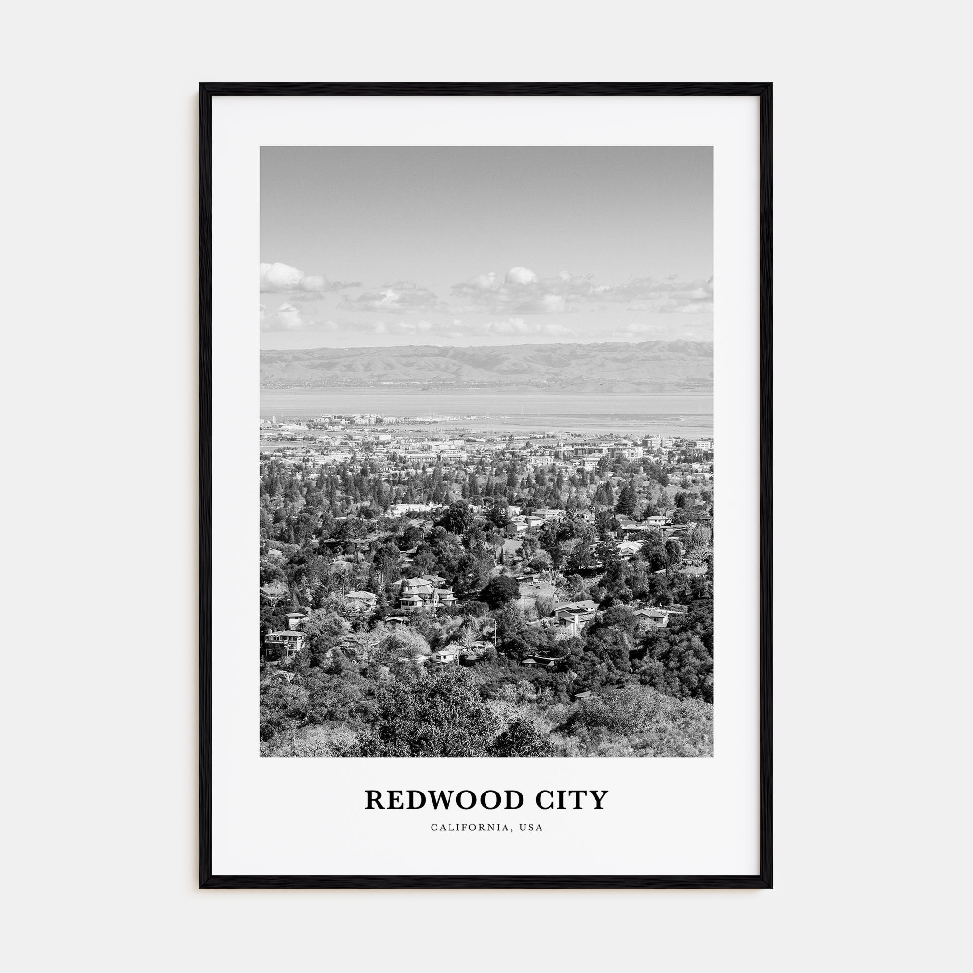 Redwood City Portrait B&W Poster