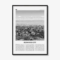 Redwood City Print Black and White, Redwood City Wall Art, Redwood City Poster, Redwood City Photo, Redwood City Wall Décor, California, USA
