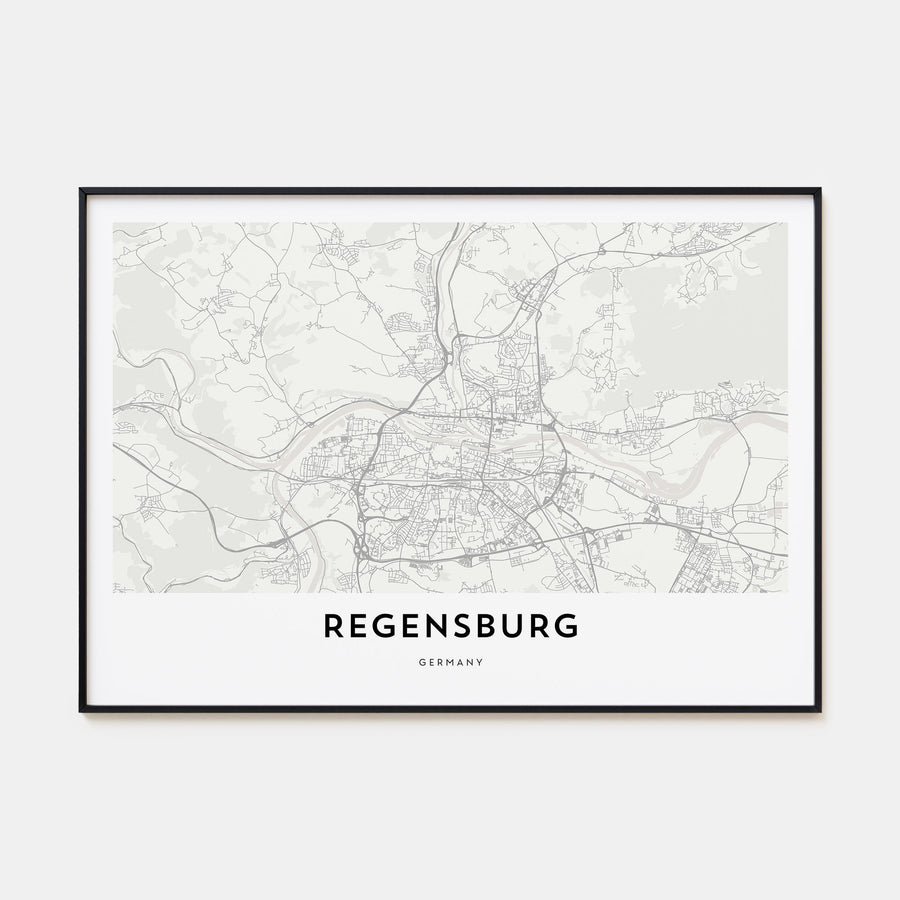 Regensburg Map Landscape Poster