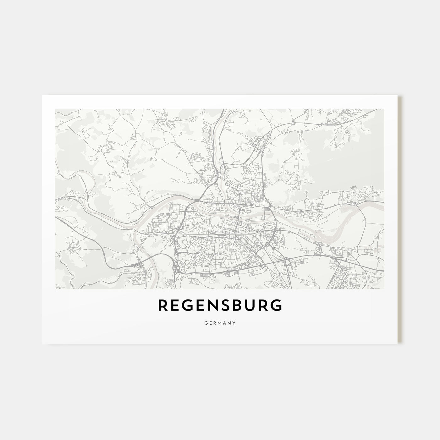 Regensburg Map Landscape Poster
