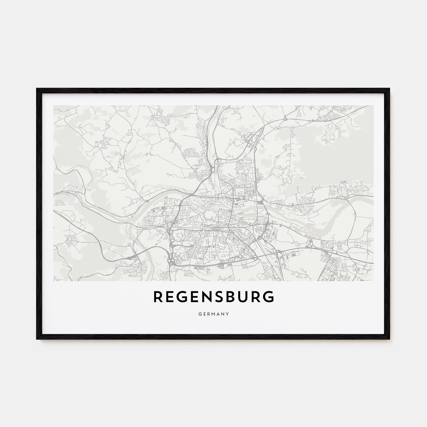 Regensburg Map Landscape Poster