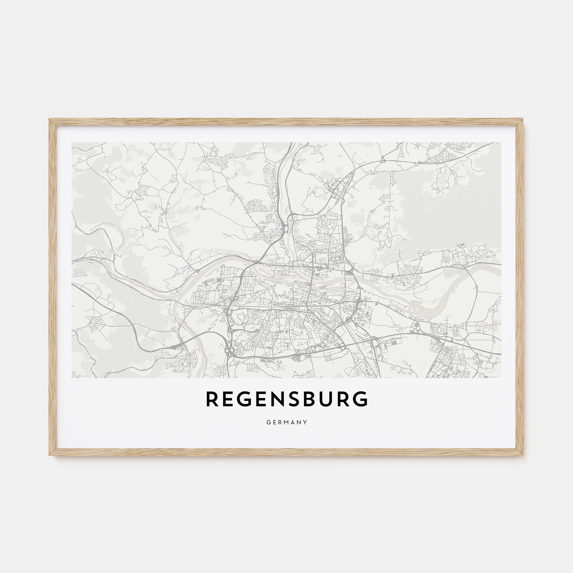 Regensburg Map Landscape Poster