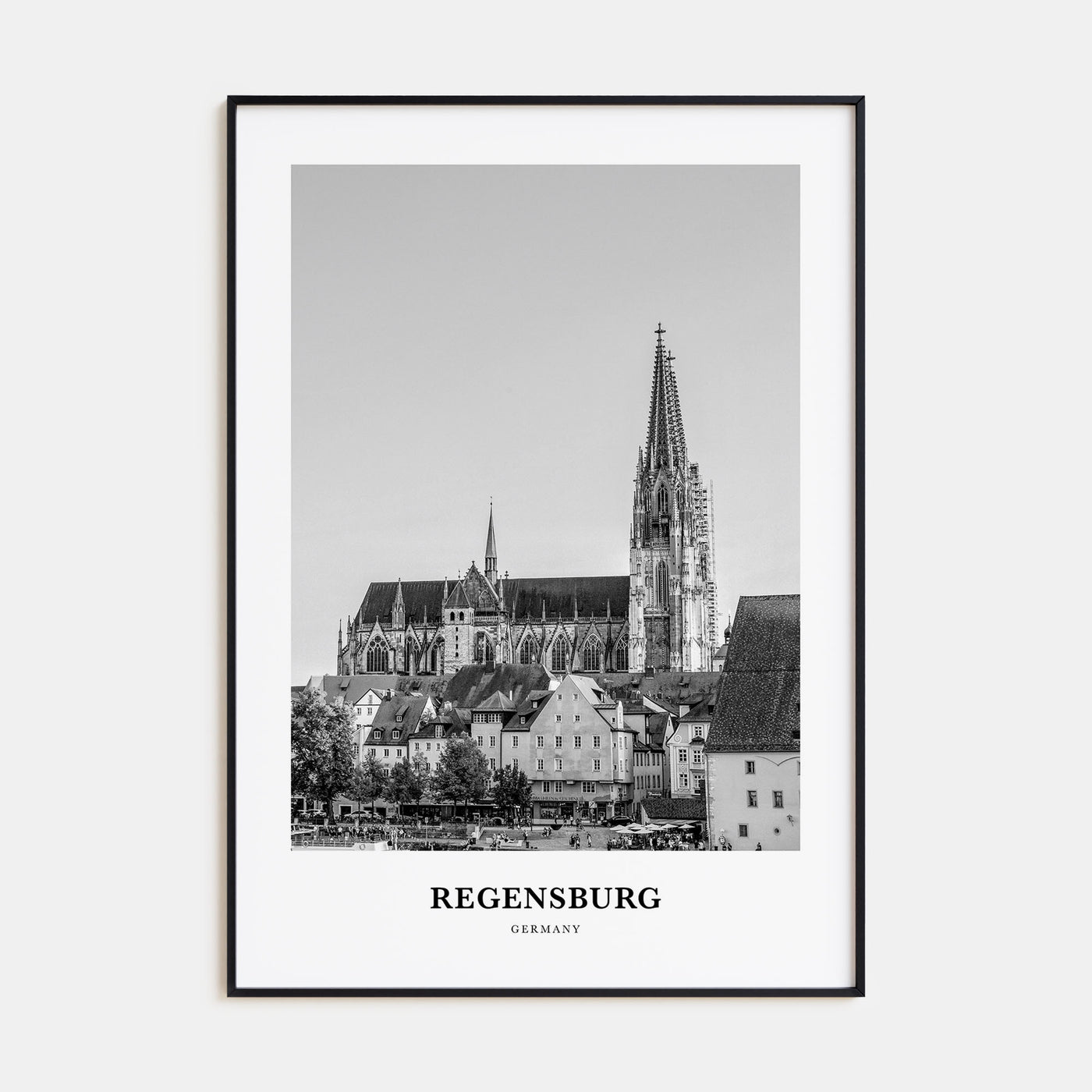 Regensburg Portrait B&W Poster
