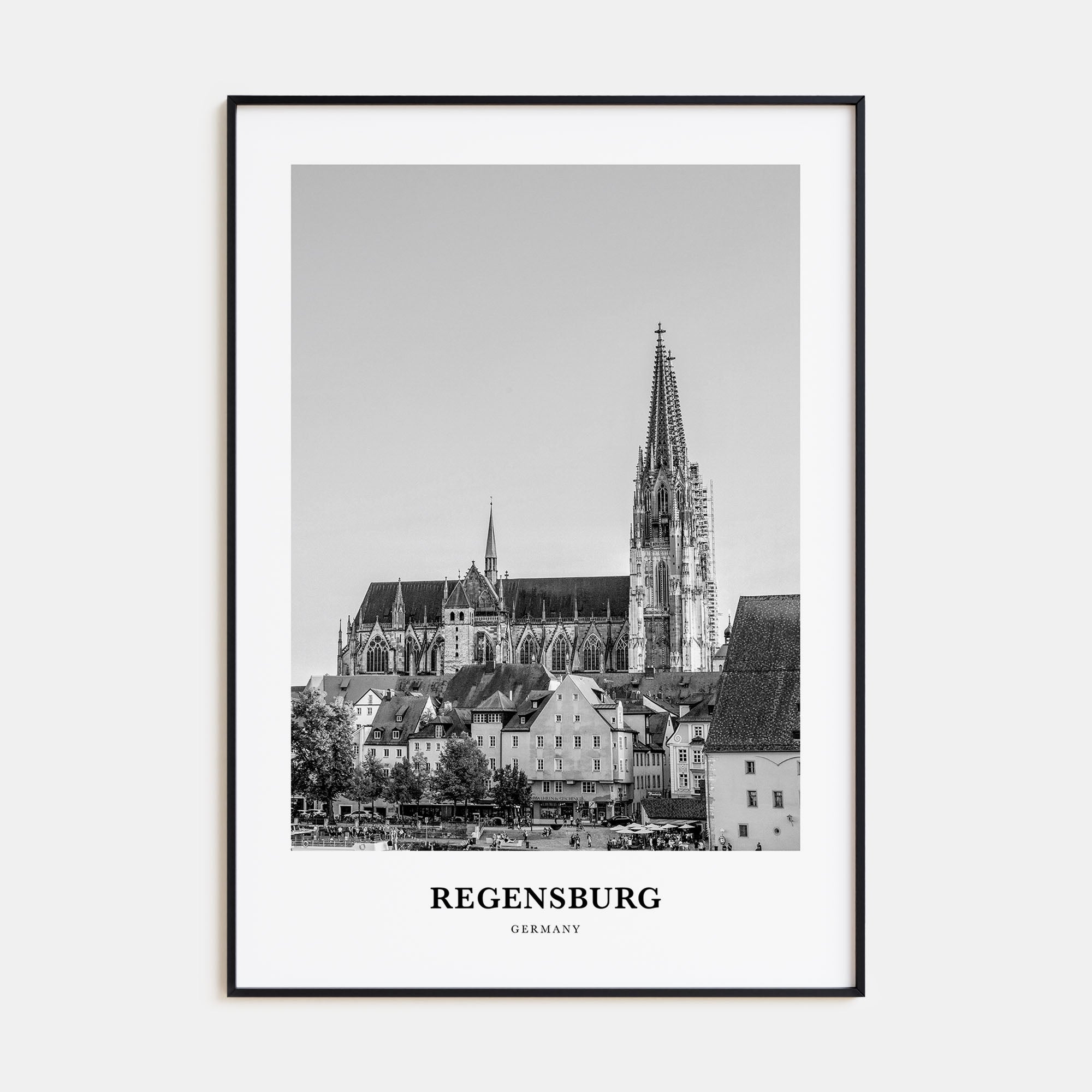 Regensburg Portrait B&W Poster