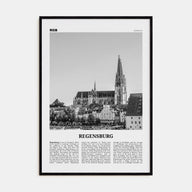 Regensburg Travel B&W Poster