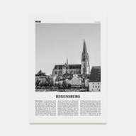 Regensburg Travel B&W Poster