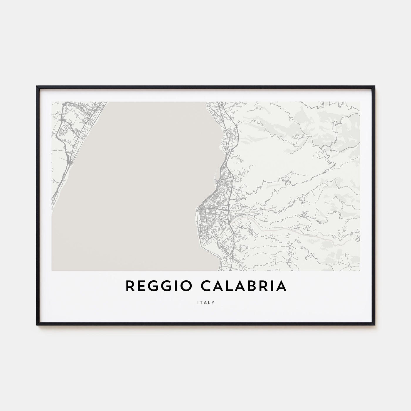 Reggio Calabria Map Landscape Poster