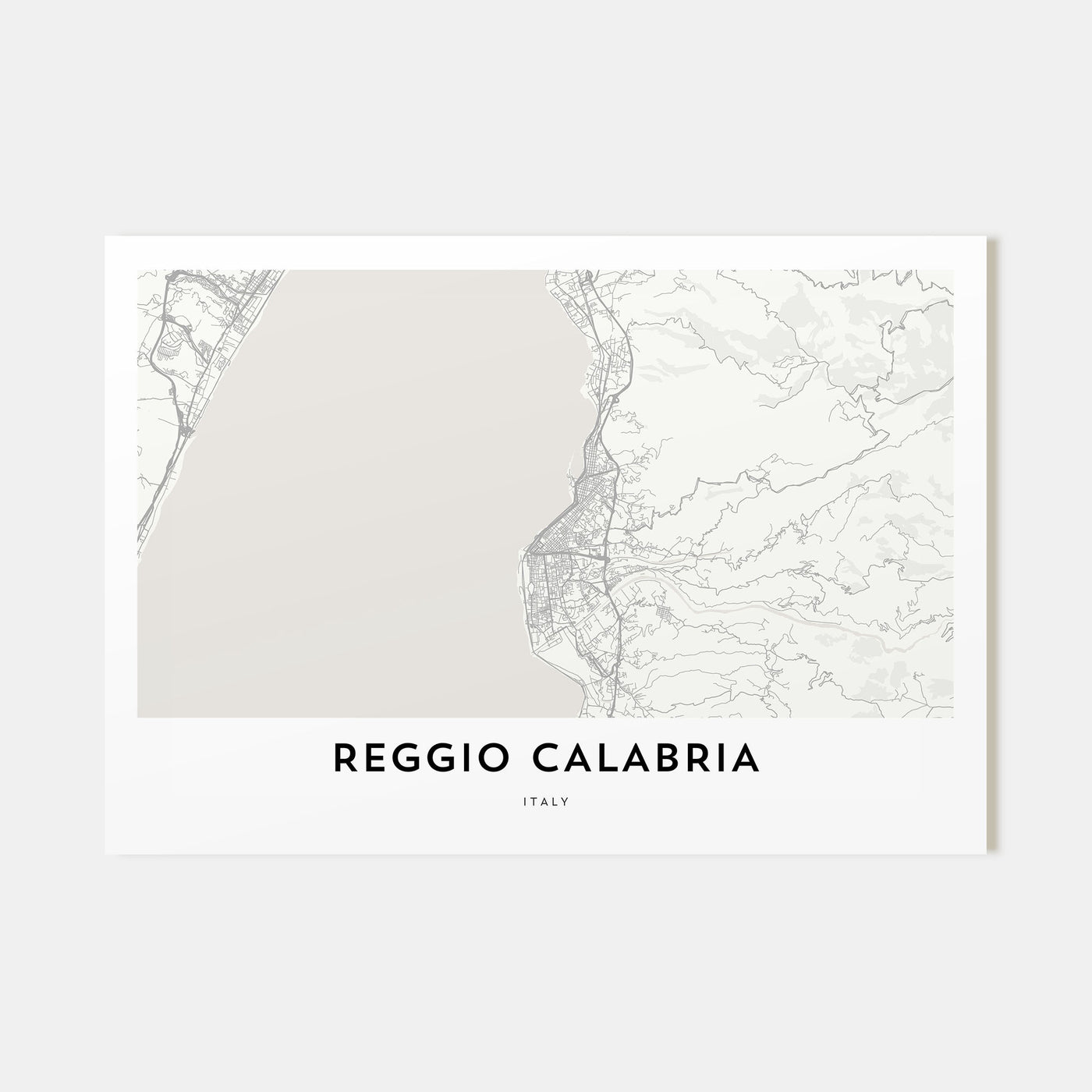 Reggio Calabria Map Landscape Poster