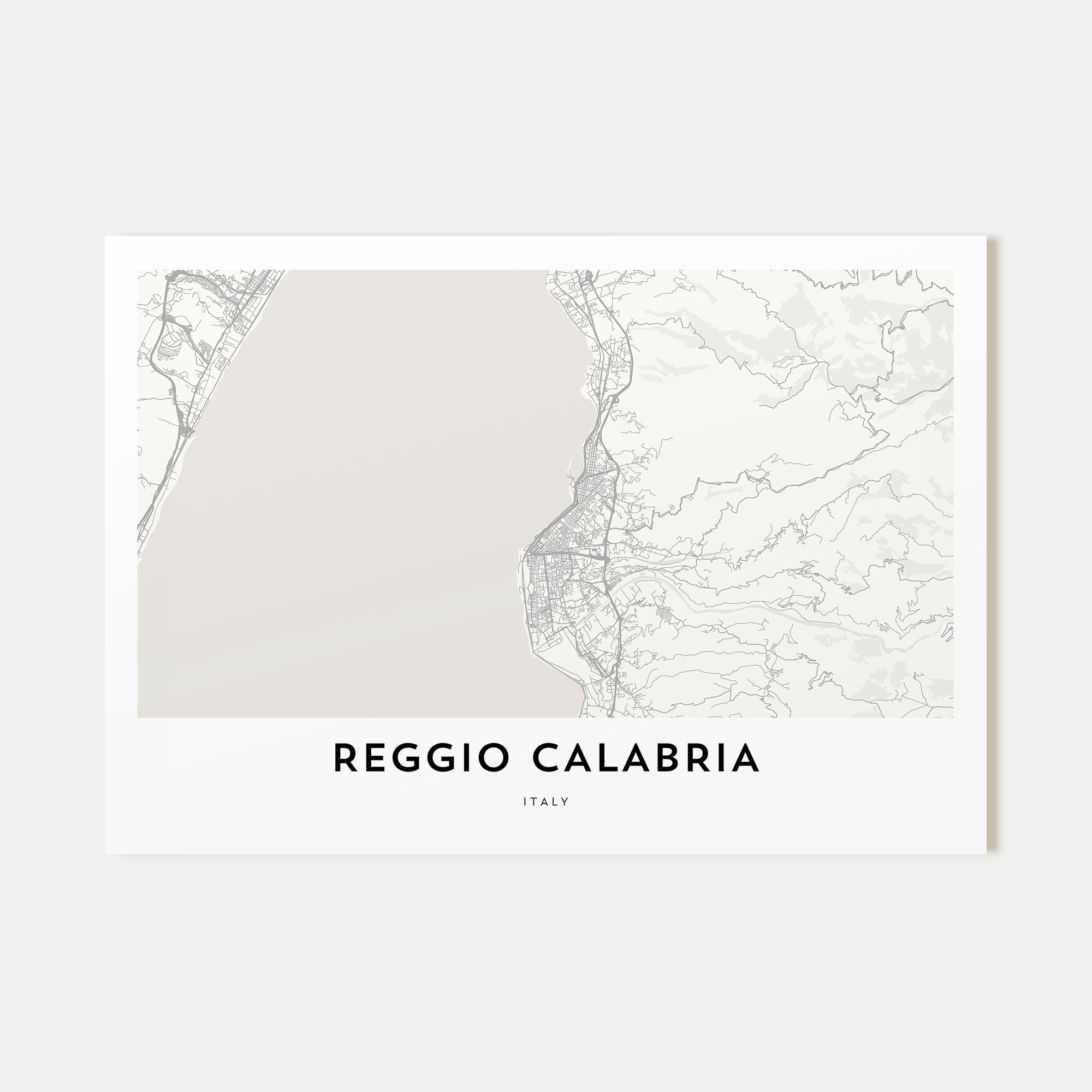 Reggio Calabria Map Landscape Poster