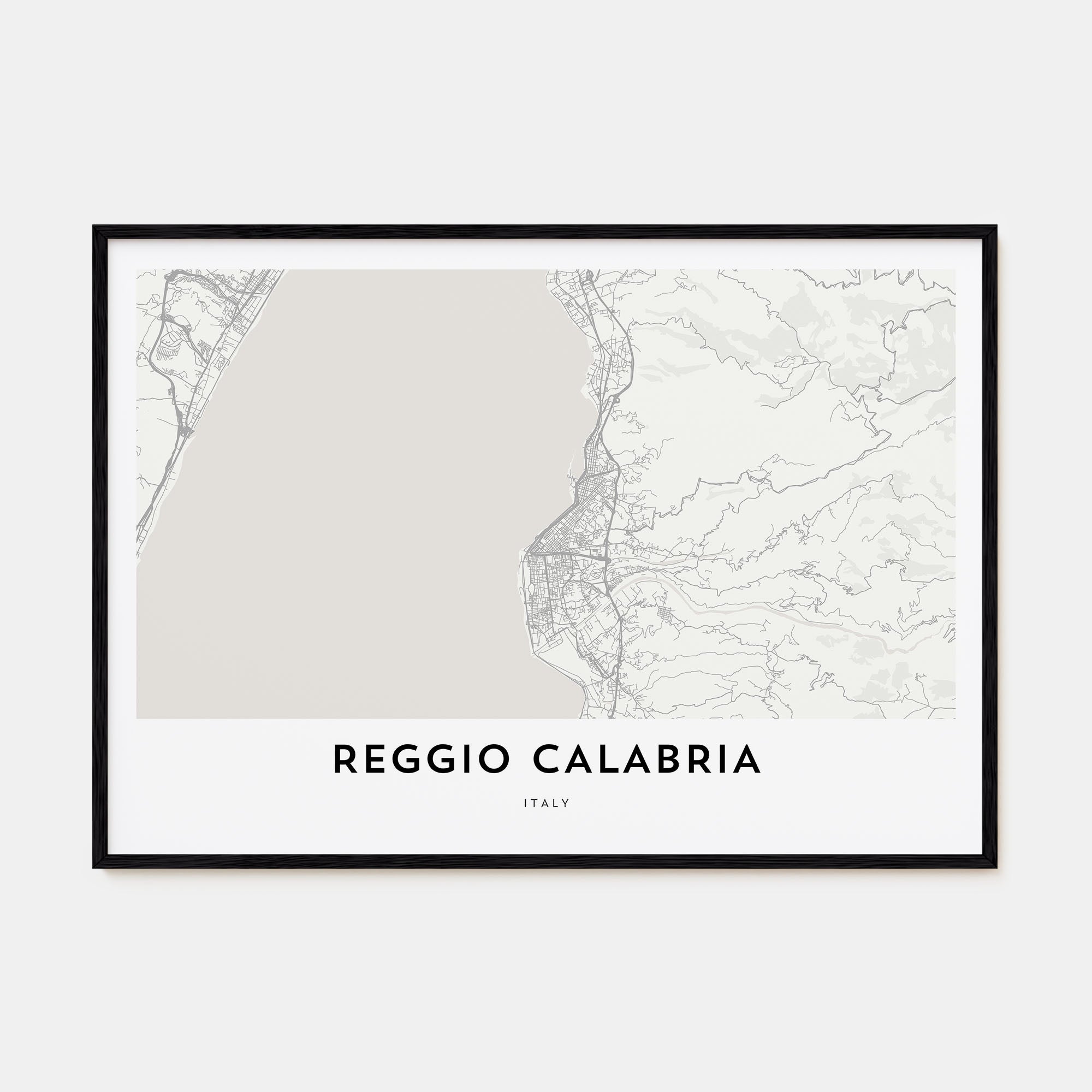 Reggio Calabria Map Landscape Poster