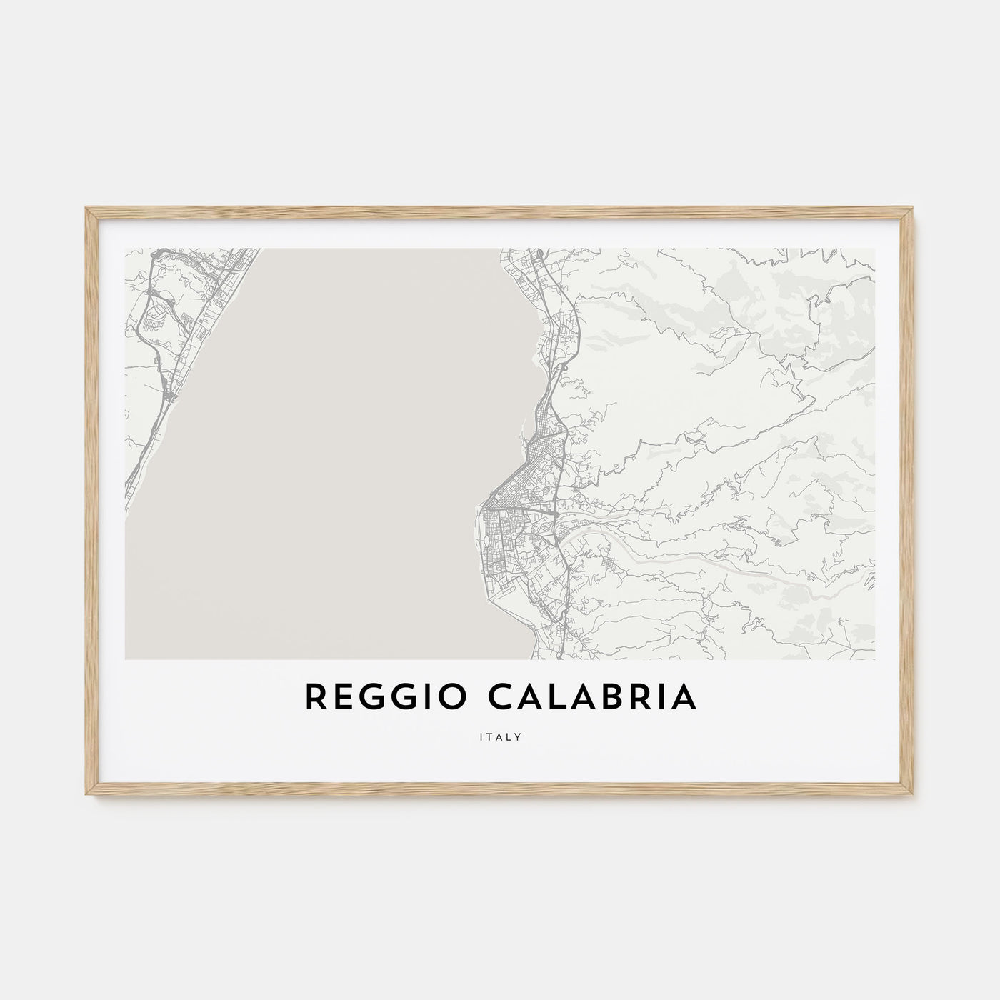 Reggio Calabria Map Landscape Poster