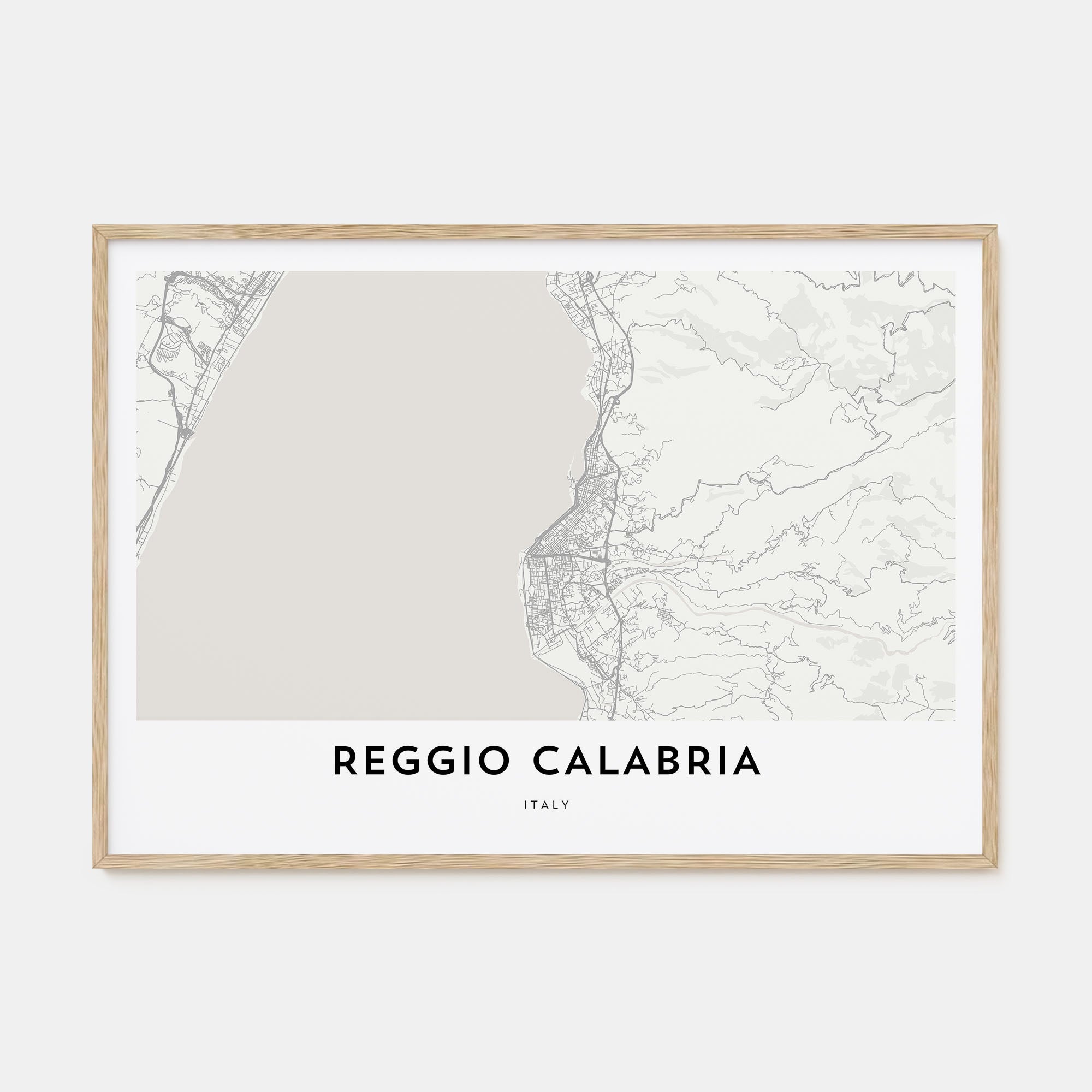 Reggio Calabria Map Landscape Poster