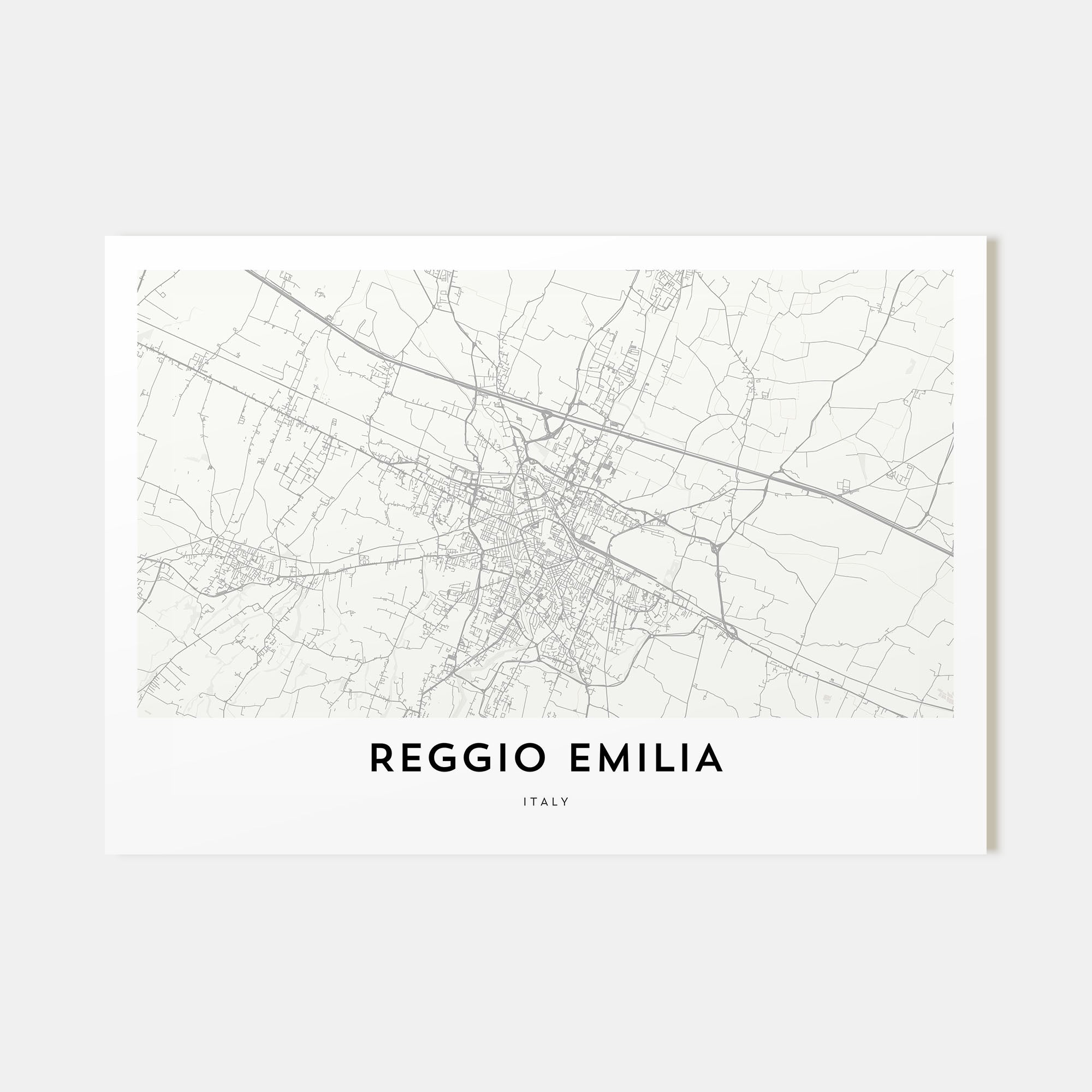 Reggio Emilia Map Landscape Poster