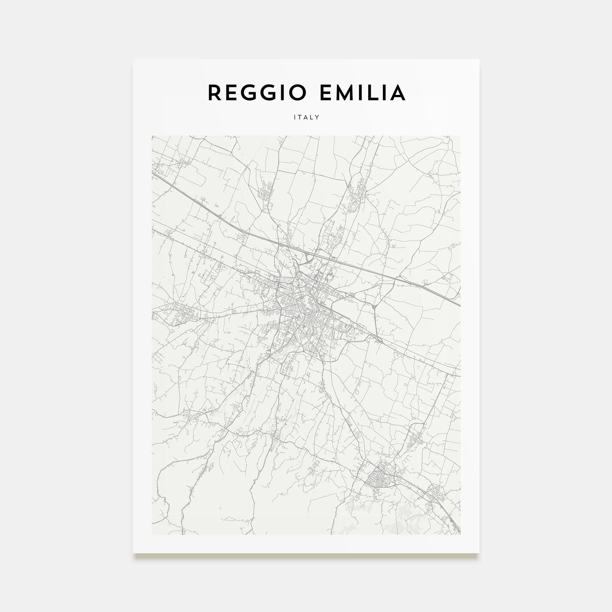 Reggio Emilia Map Portrait Poster