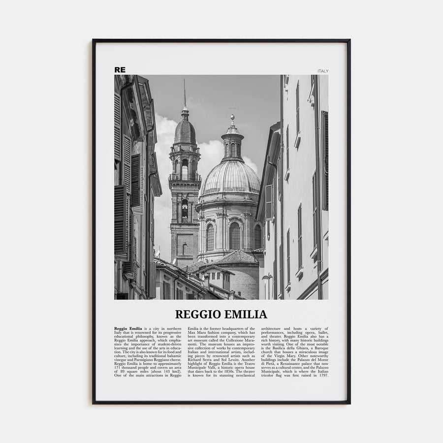 Reggio Emilia Travel B&W Poster