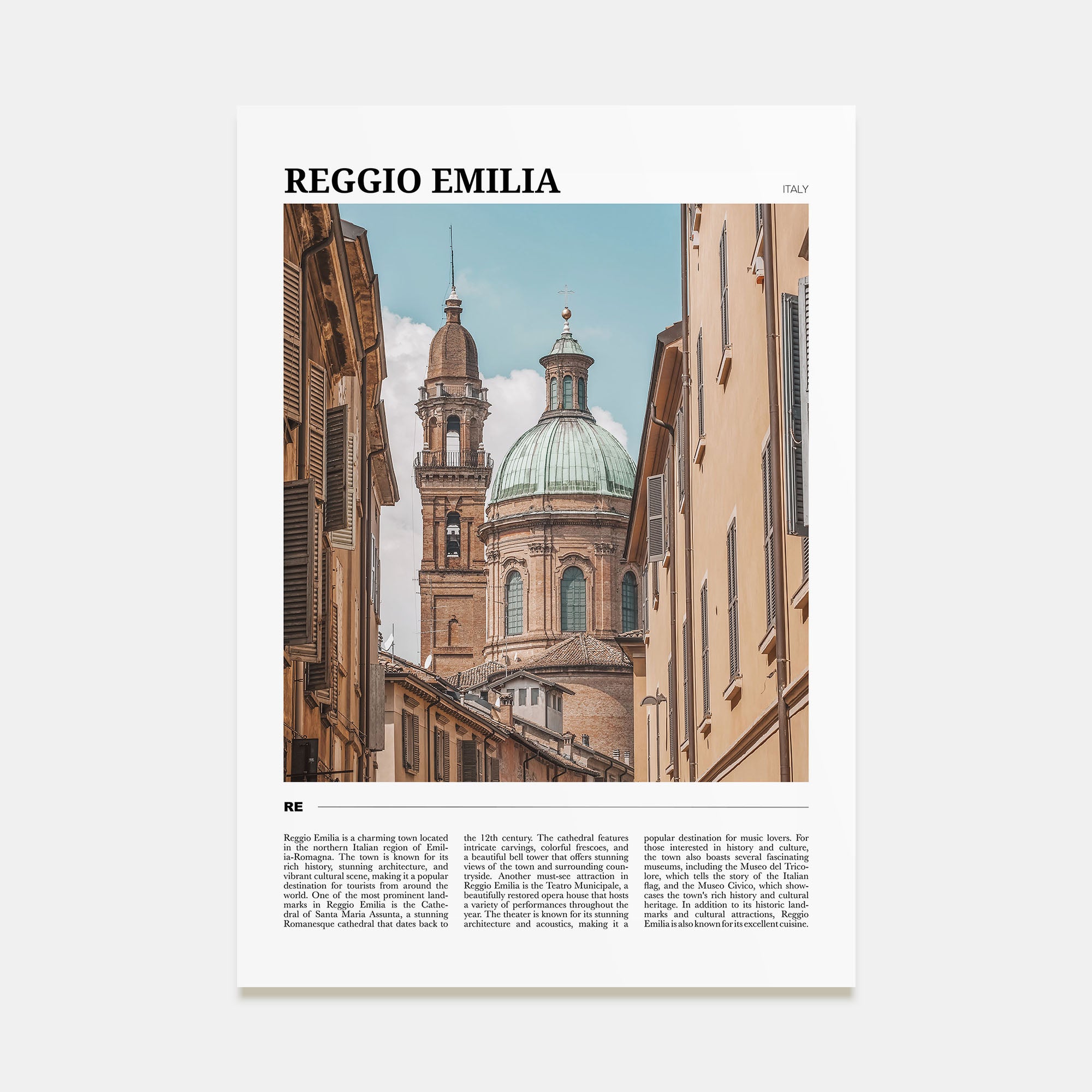 Reggio Emilia Travel Color Poster