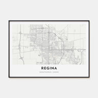 Regina Map Landscape Poster
