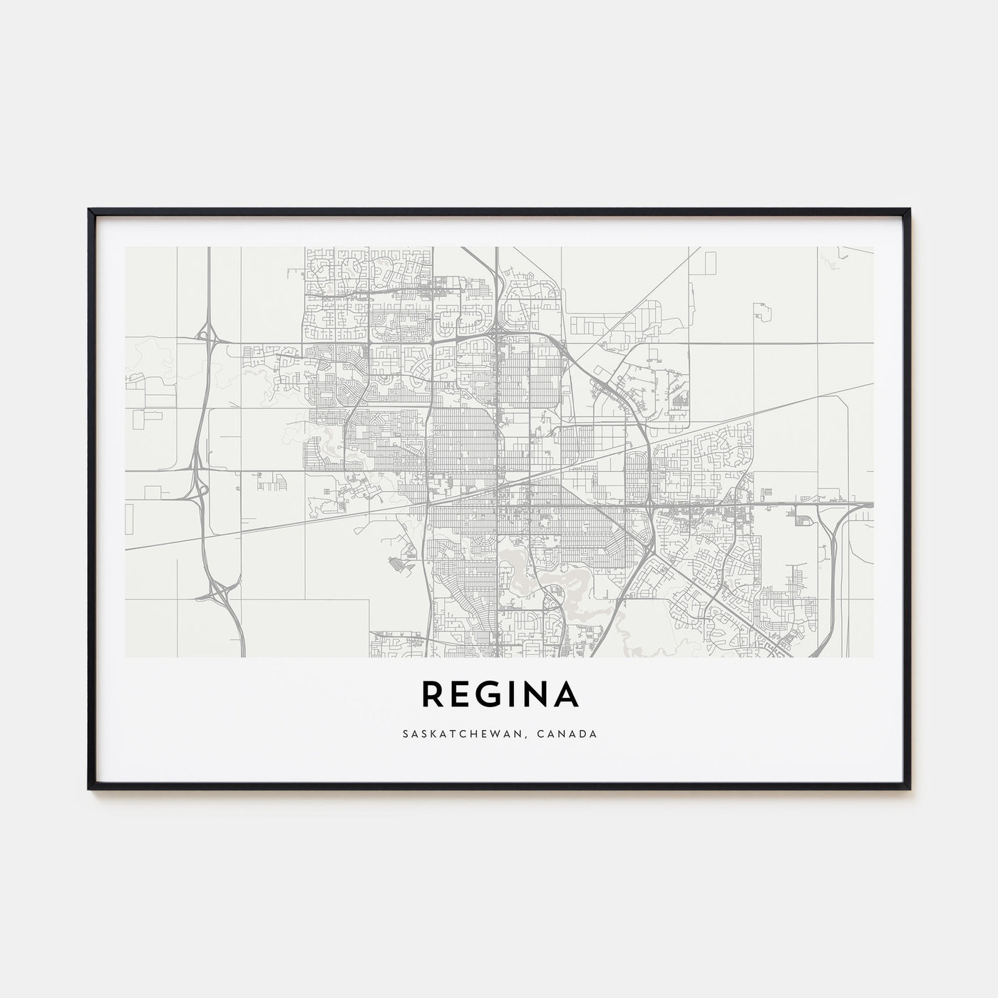 Regina Map Landscape Poster