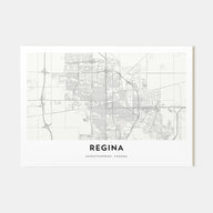 Regina Map Landscape Poster