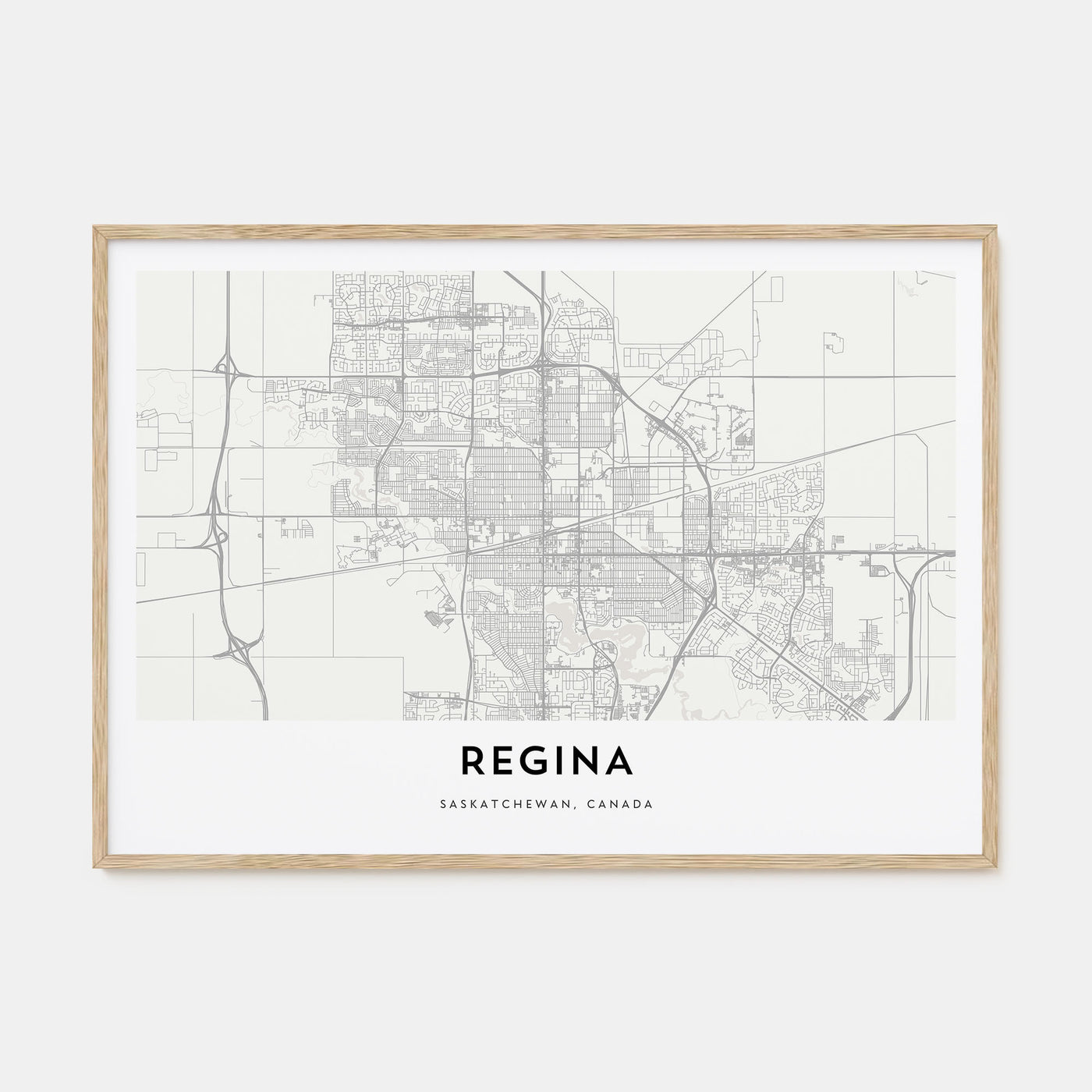 Regina Map Landscape Poster