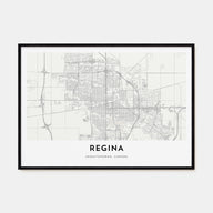 Regina Map Landscape Poster