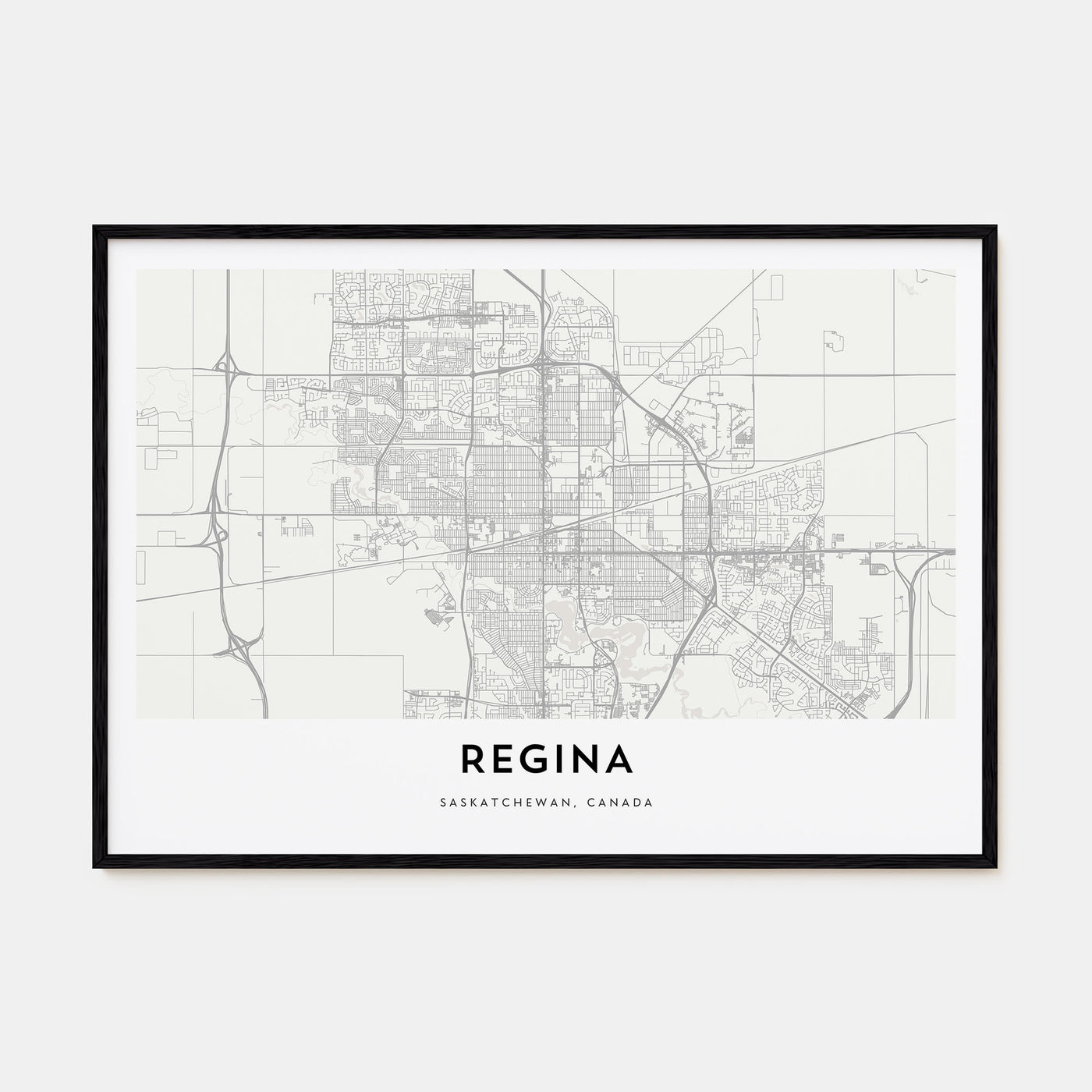 Regina Map Landscape Poster