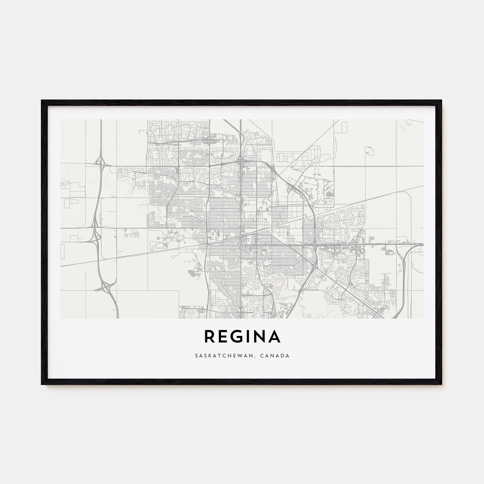 Regina Map Landscape Poster