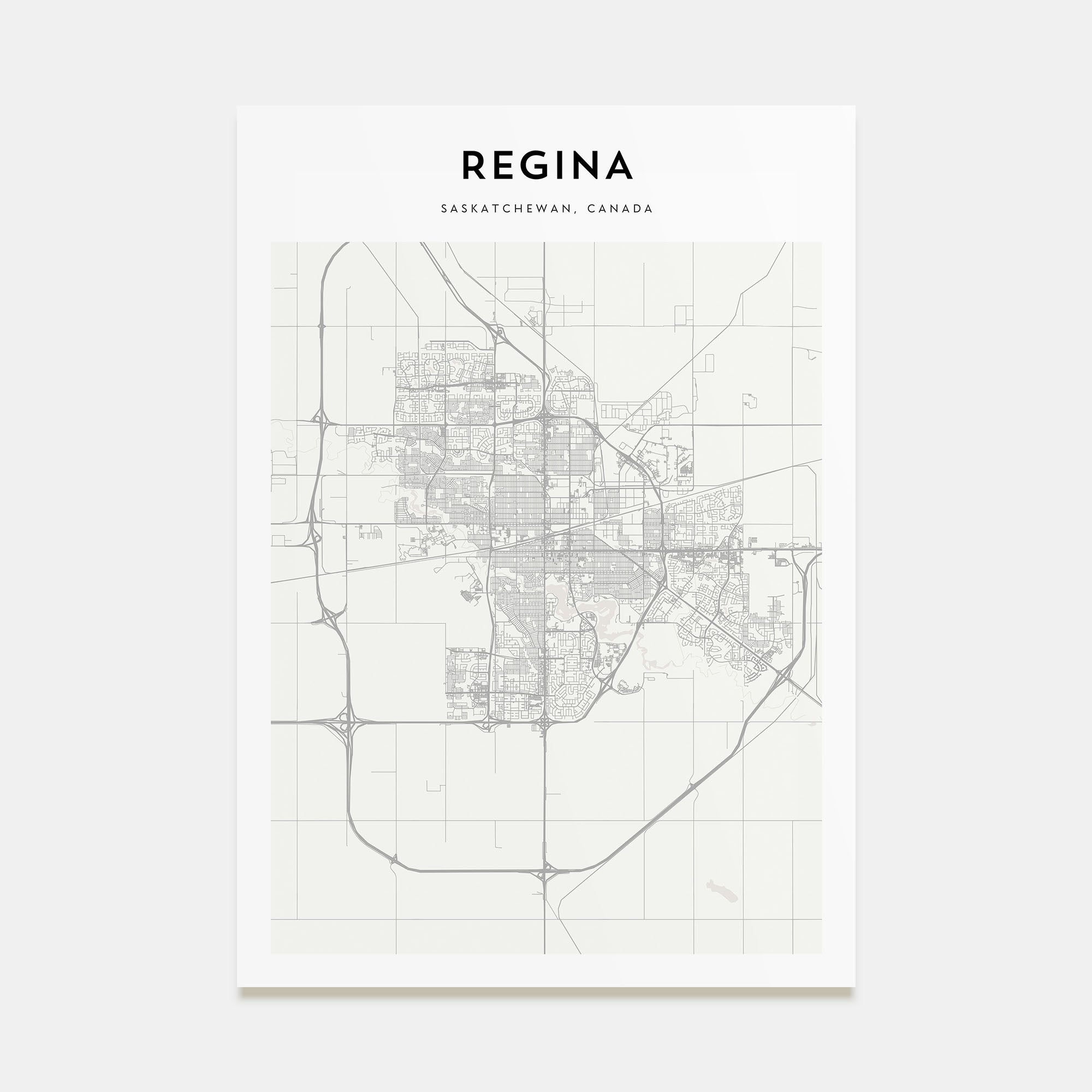 Regina Map Portrait Poster