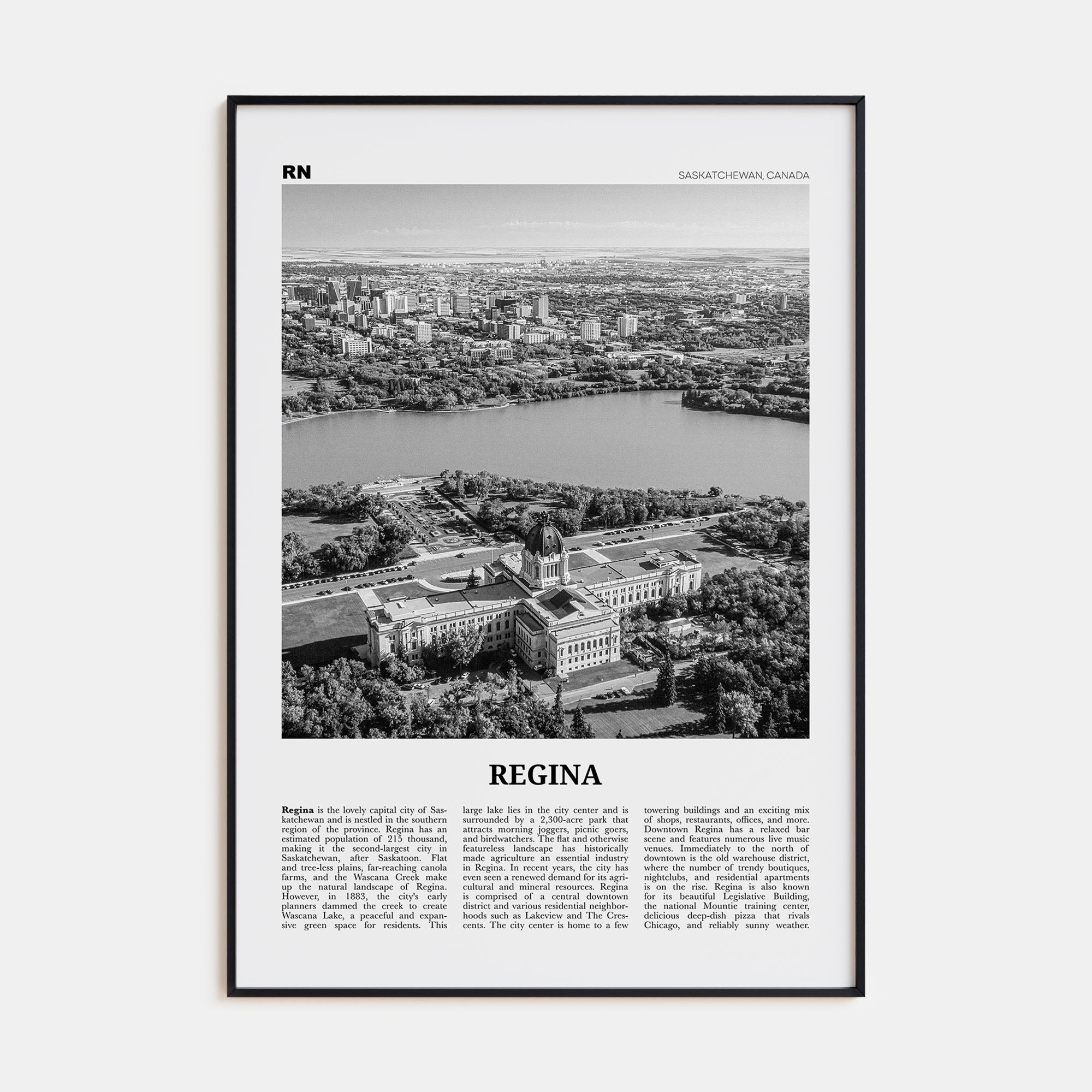 Regina Travel B&W Poster