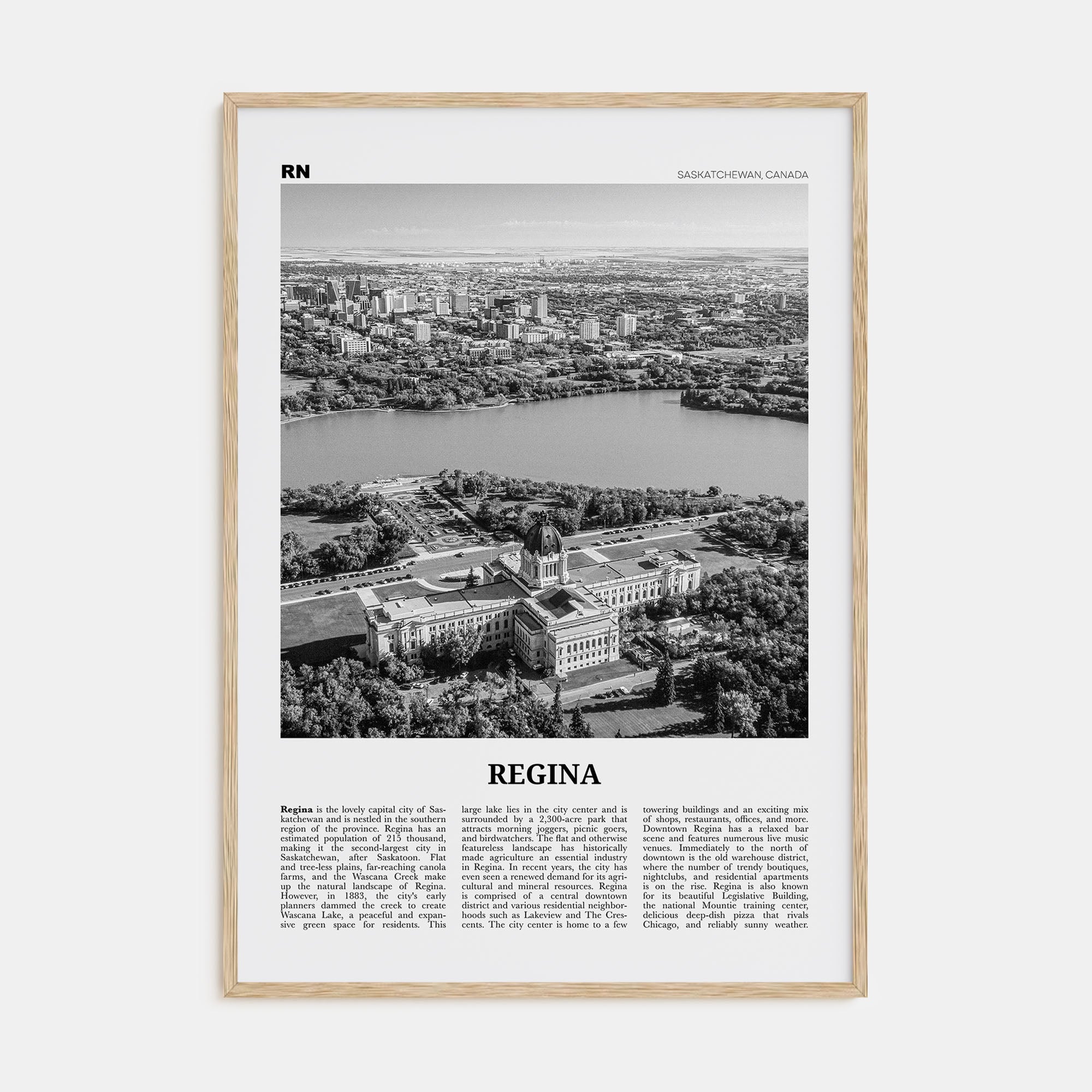 Regina Travel B&W Poster