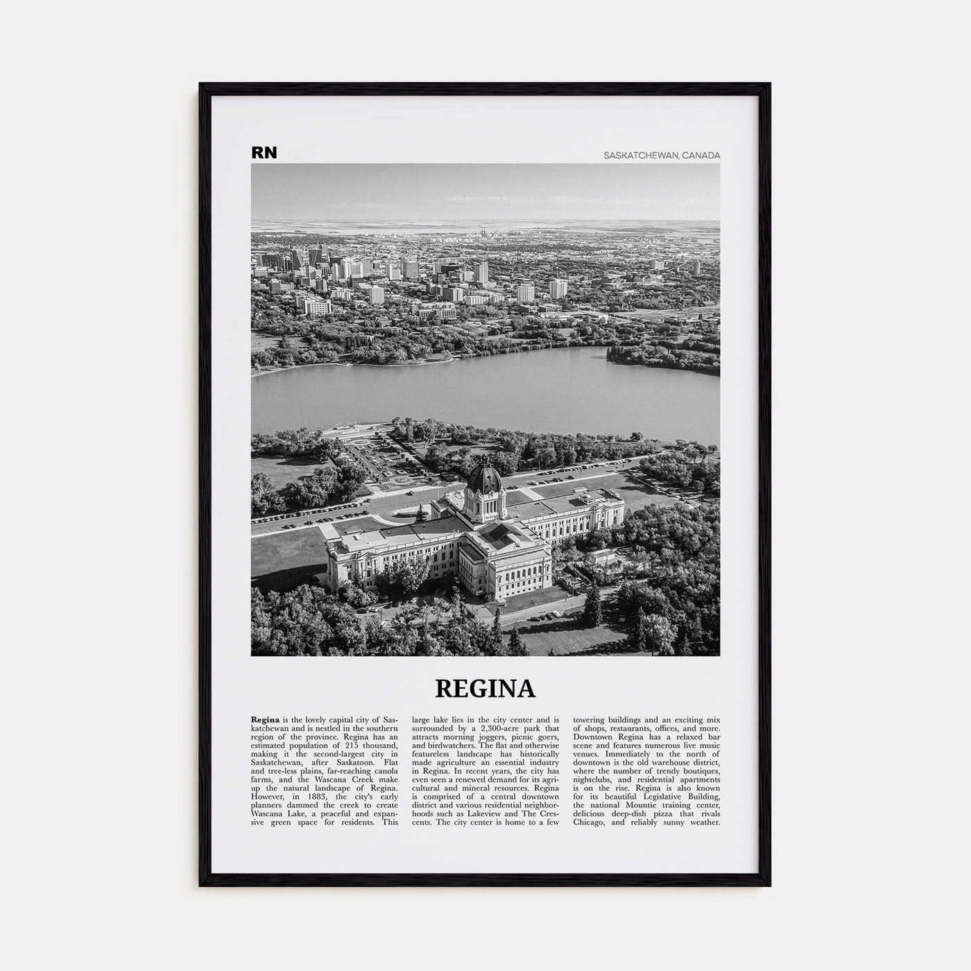 Regina Travel B&W Poster