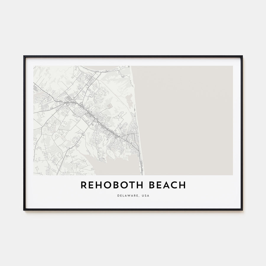 Rehoboth Beach Map Landscape Poster