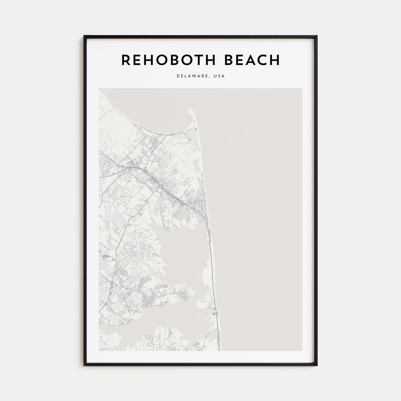 Rehoboth Beach Map Portrait Poster