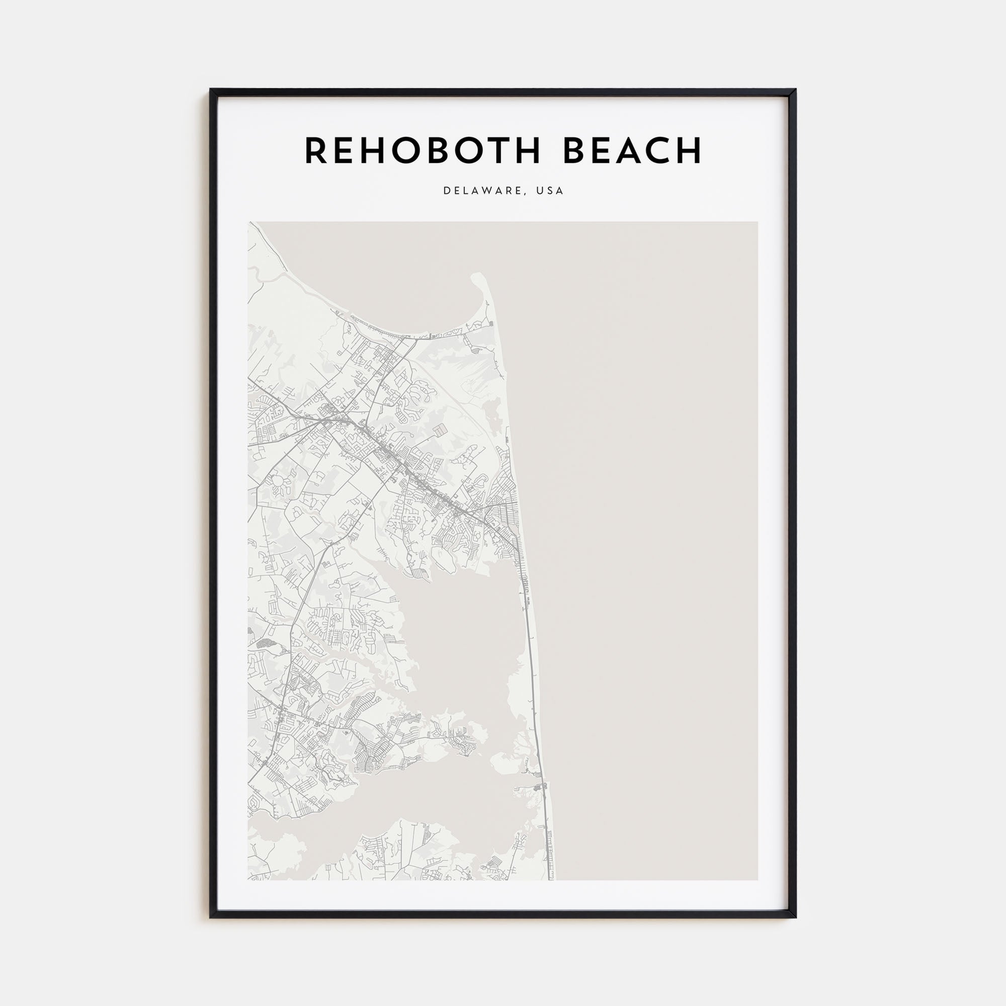 Rehoboth Beach Map Portrait Poster