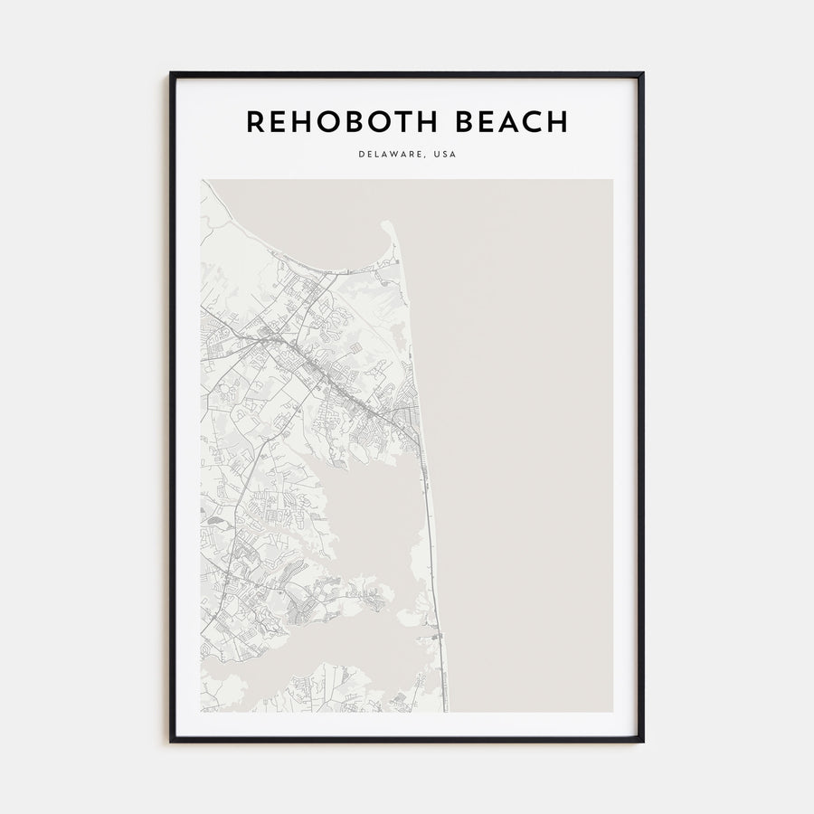 Rehoboth Beach Map Portrait Poster