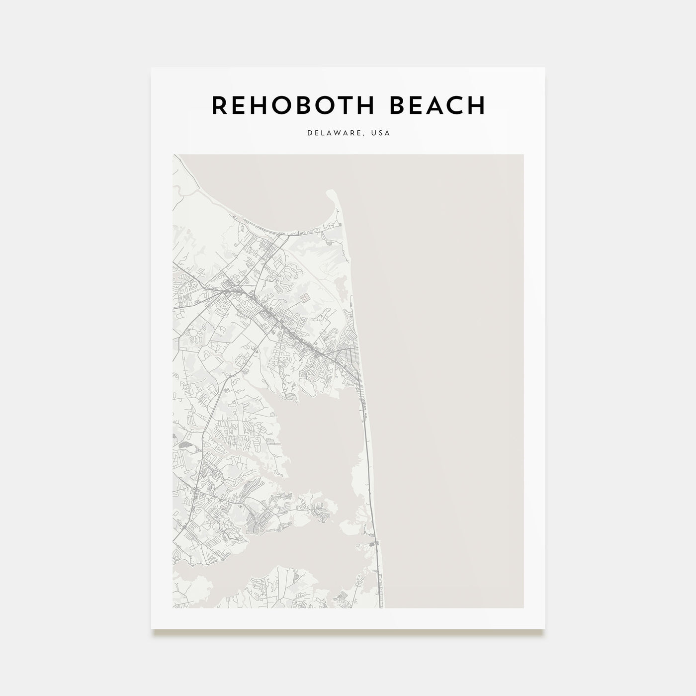 Rehoboth Beach Map Portrait Poster
