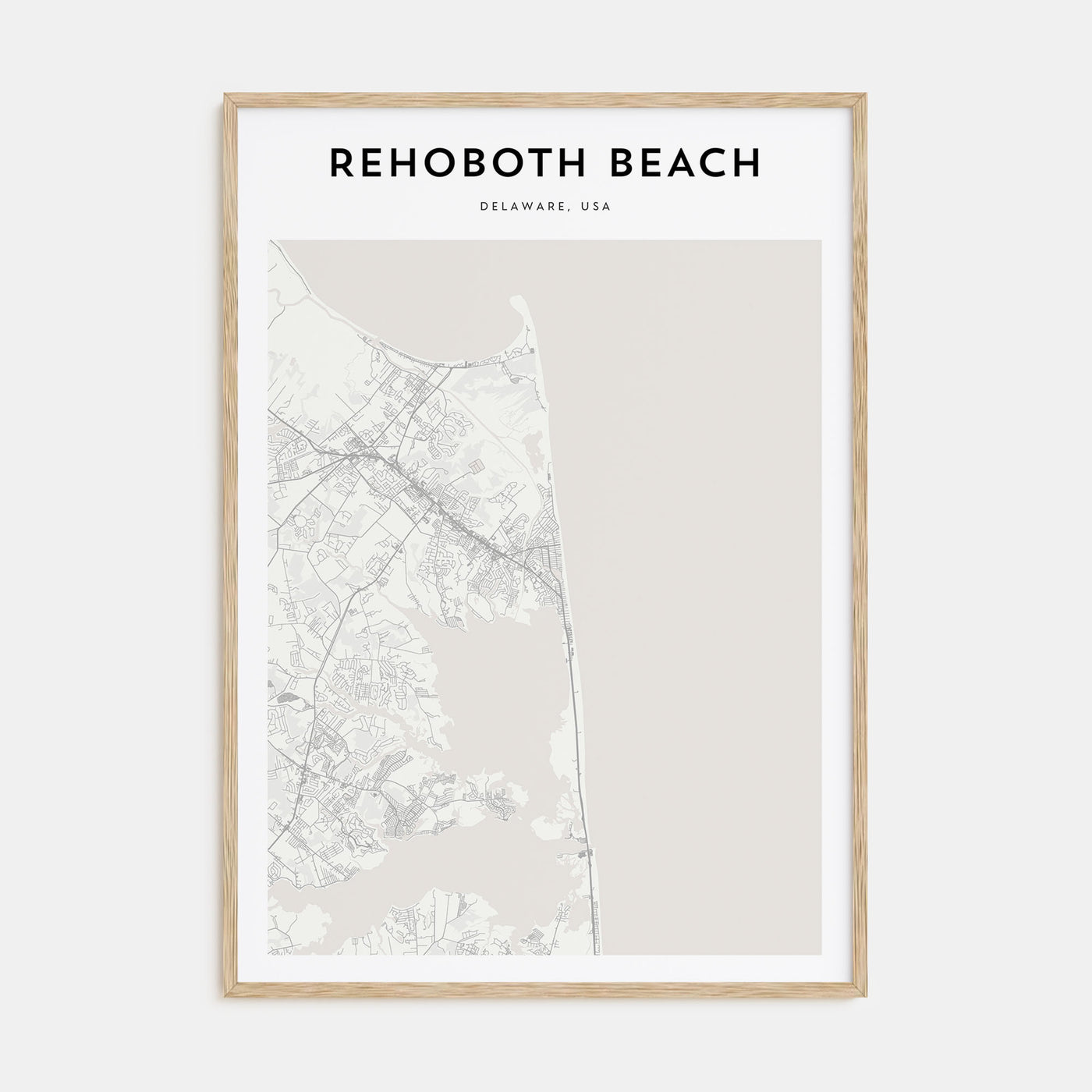 Rehoboth Beach Map Portrait Poster