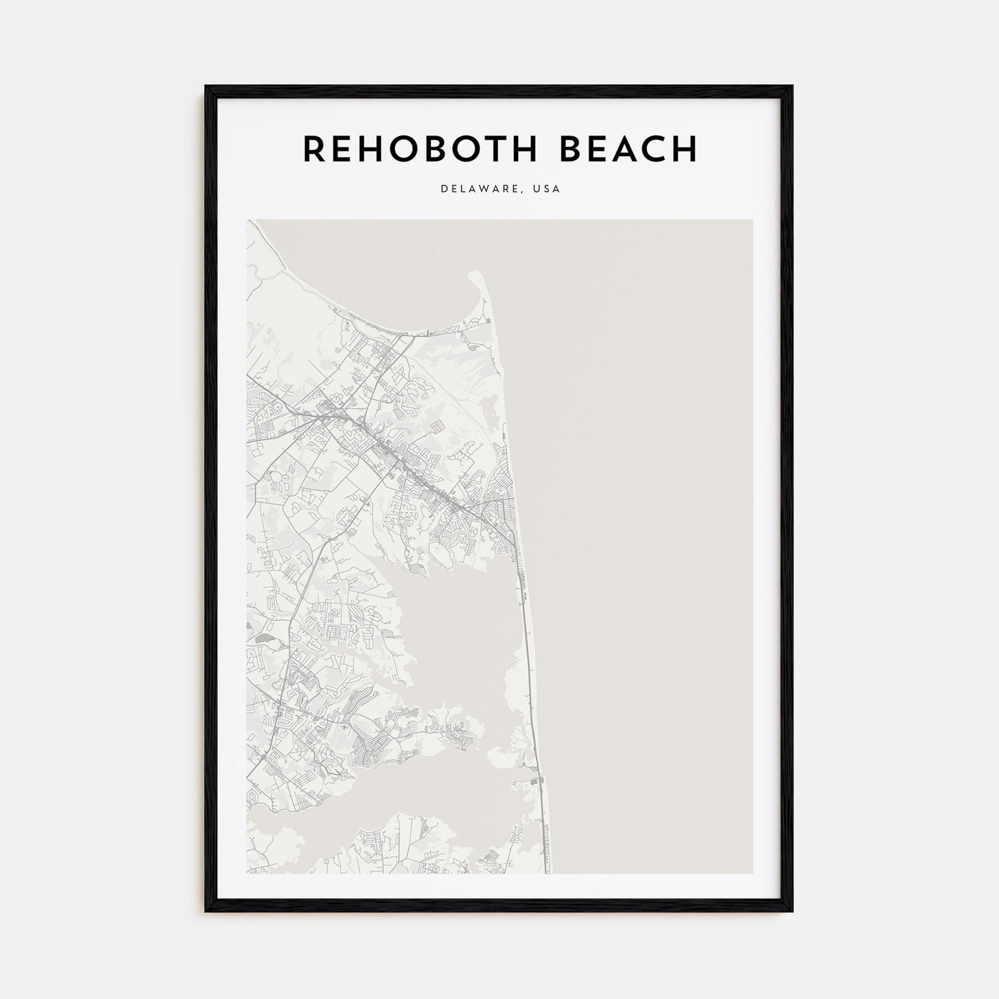 Rehoboth Beach Map Portrait Poster
