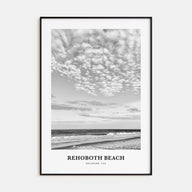 Rehoboth Beach Portrait B&W Poster
