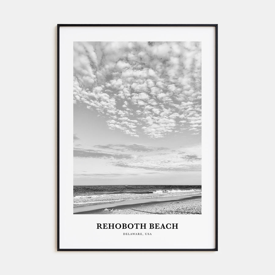 Rehoboth Beach Portrait B&W Poster
