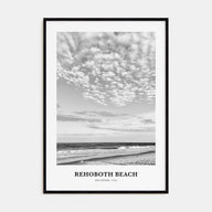 Rehoboth Beach Portrait B&W Poster