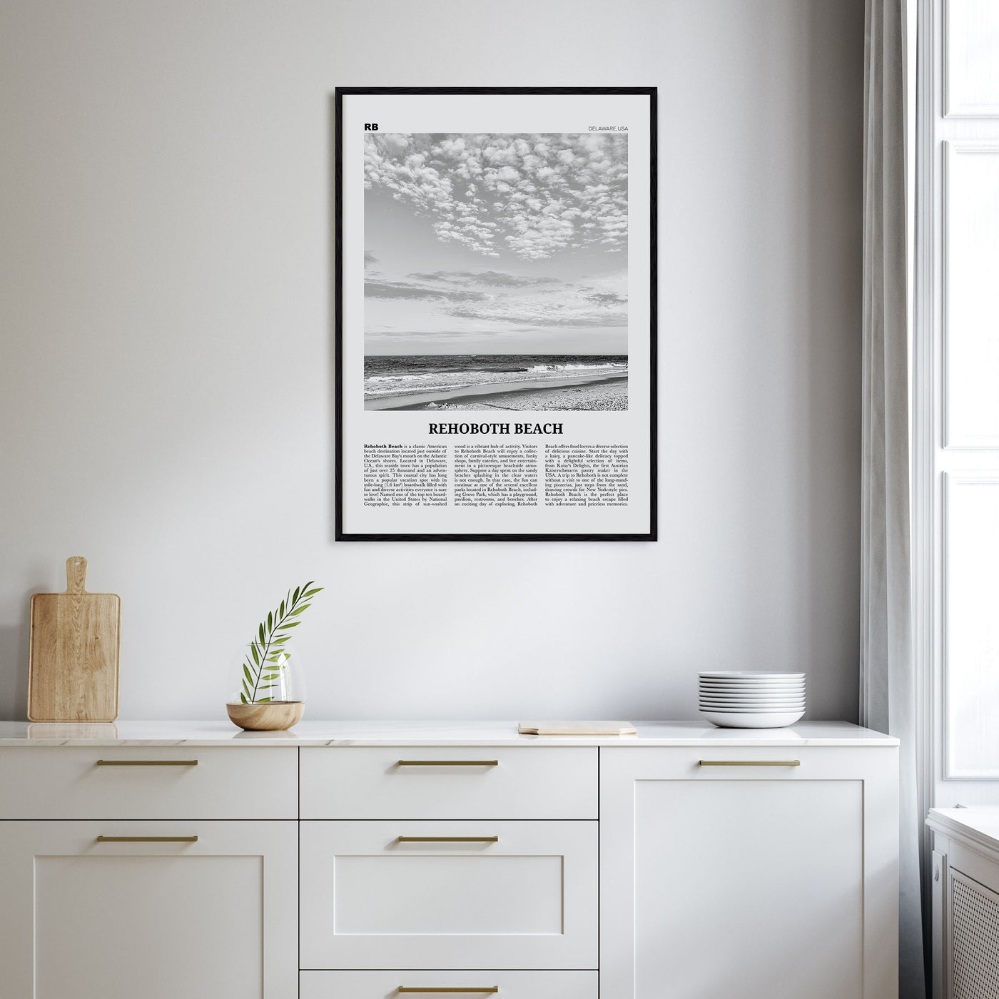 Rehoboth Beach Travel B&W Poster