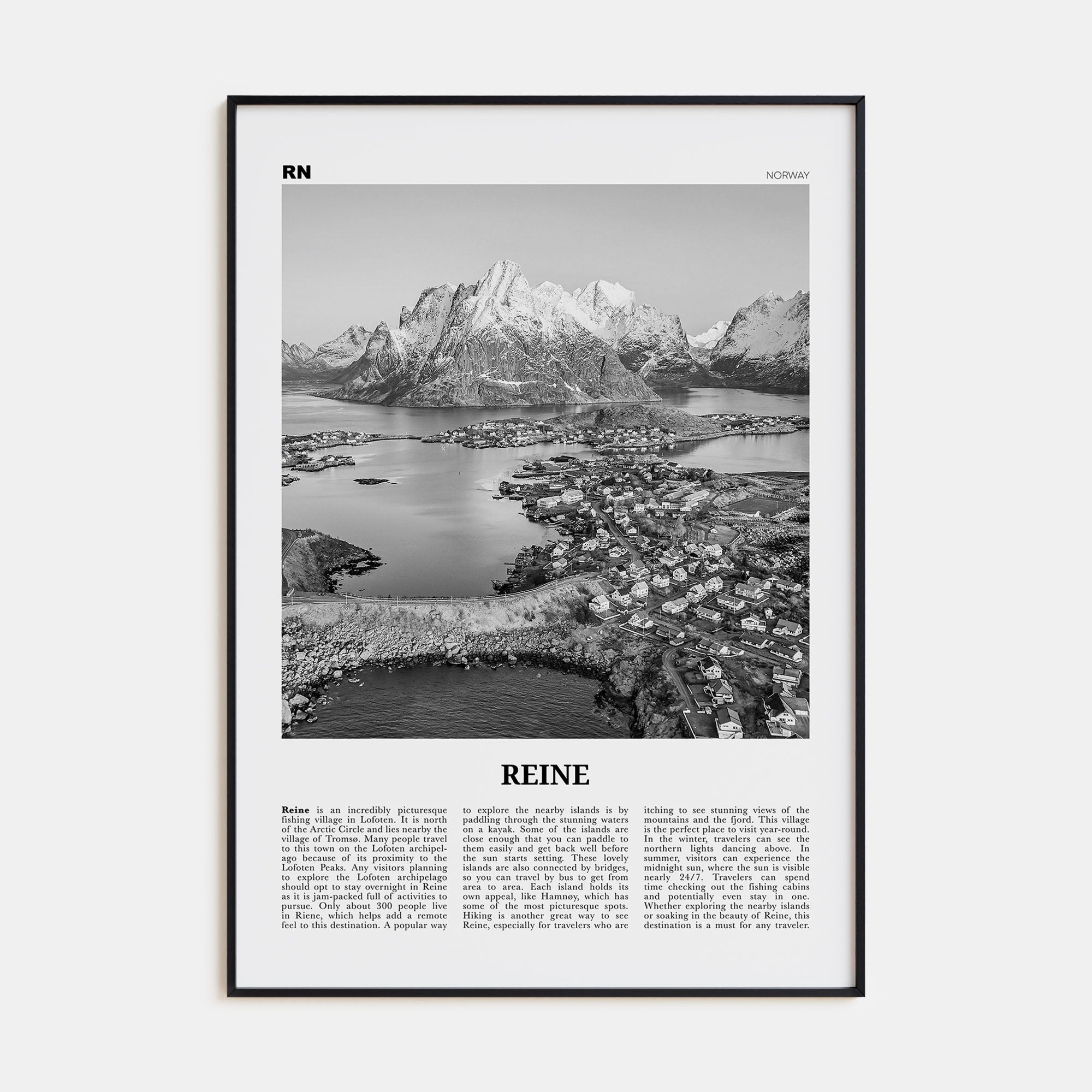 Reine Travel B&W Poster