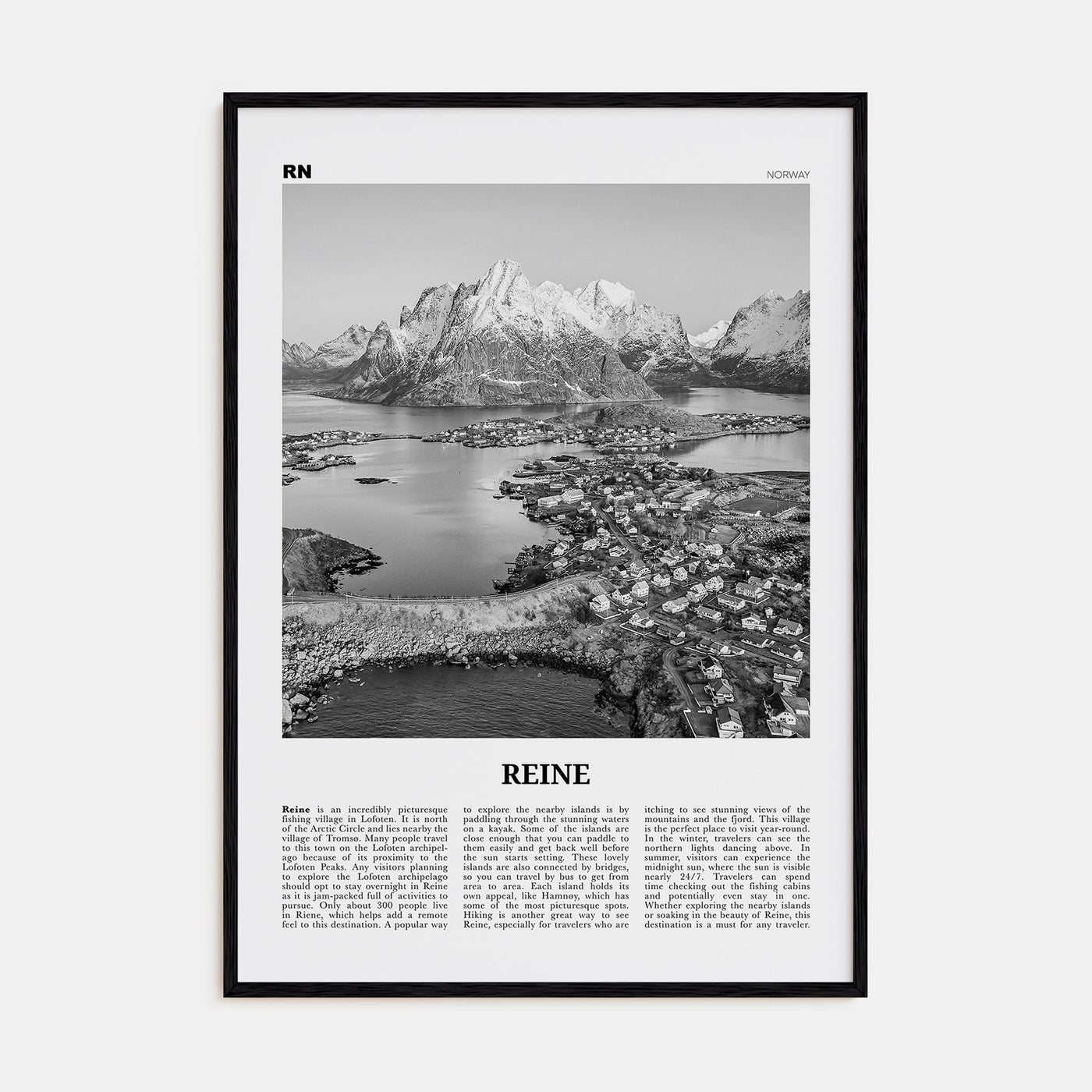 Reine Travel B&W Poster