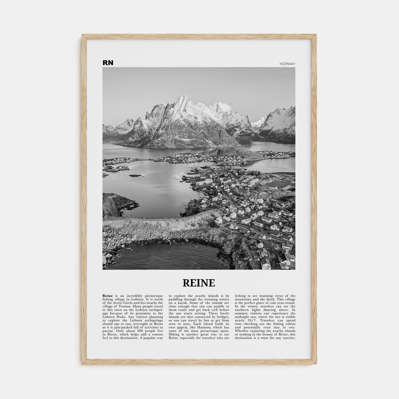 Reine Travel B&W Poster