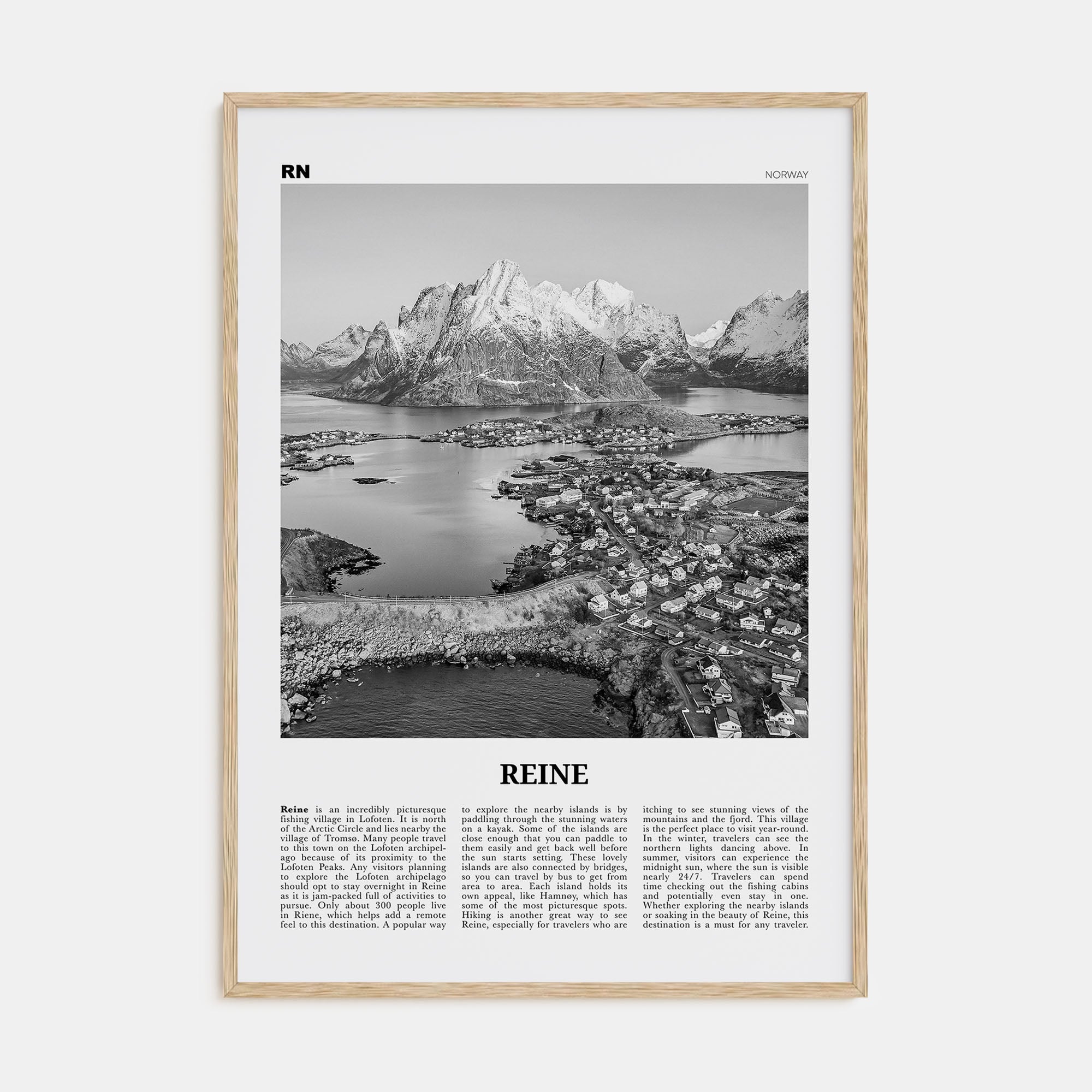 Reine Travel B&W Poster