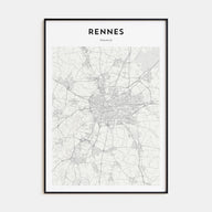 Rennes Map Portrait Poster