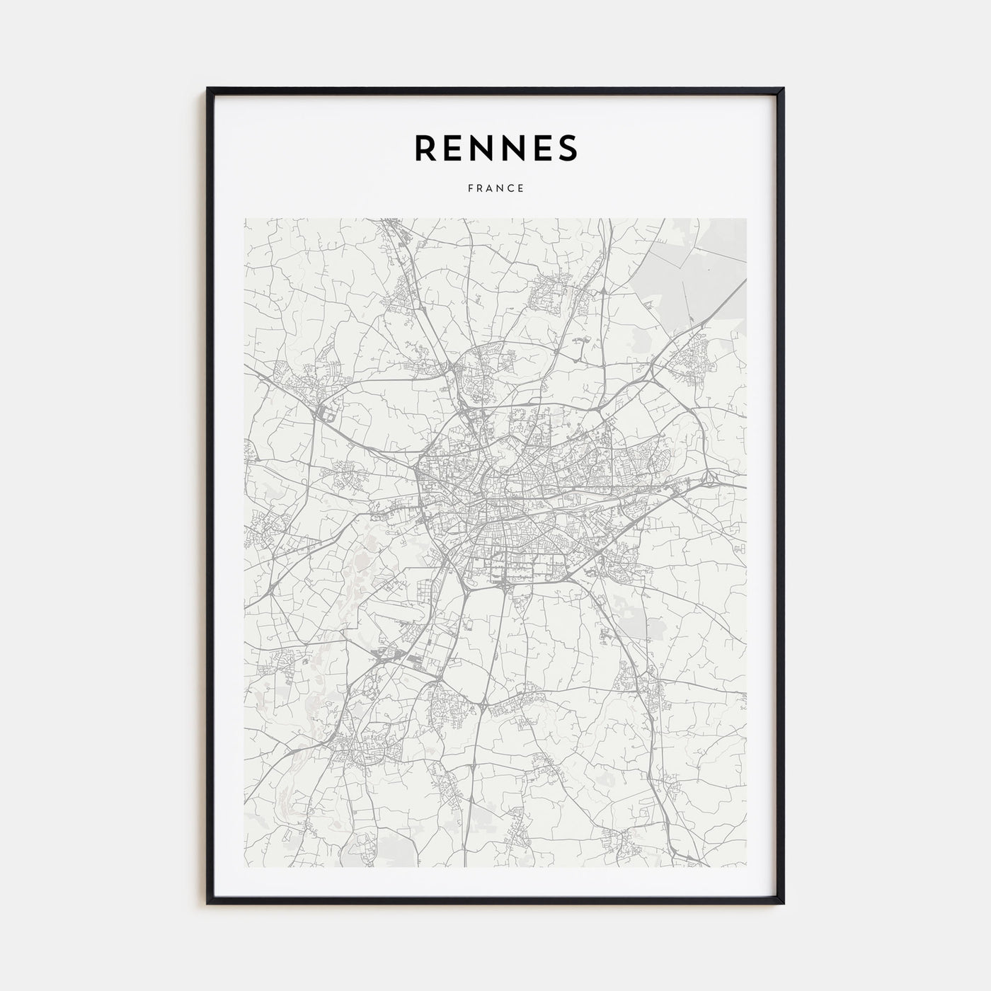Rennes Map Portrait Poster